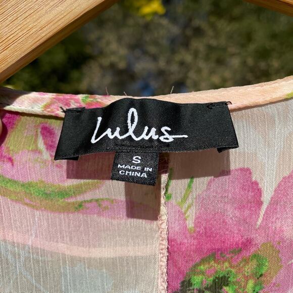 Lulu’s | Floral Tie Dress Robe Duster Sheer Pink - Picture 7 of 9